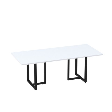 Mesa de Reunião Retangular 200x90cm MR2000P25TUB Branco/Preto