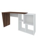 Ver imagem 4 de Conjunto 4 Peças com Escrivaninha Moderna, Gaveteiro Bit, Armário com Nichos e Balcão Multiuso 2 Portas Ipê Branco Artany