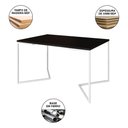 Ver imagem 5 de Mesa Jantar Industrial Retangular Preta 137X90Cm Base V Ferro Branco C/6 Poltronas Preta Mad Preto