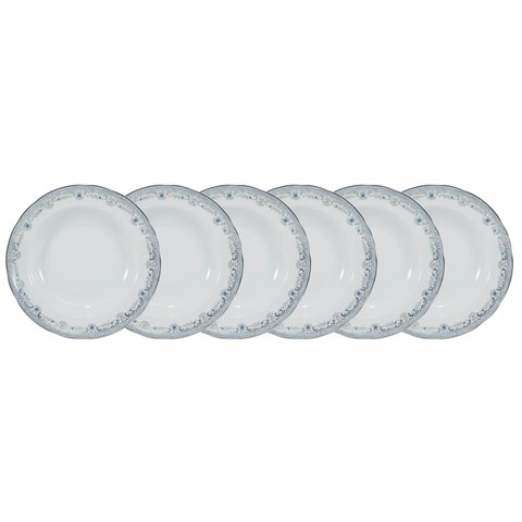 Conjunto de Pratos Fundos 06 Peças Saint Germain Schmidt Conj Pratos Fundos Saint Germain 06 Peças