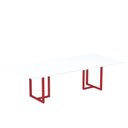 Ver imagem 1 de Mesa de Reunião Retangular 200x90cm MR2000P25TUB Branco/Vermelho