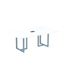 Ver imagem 1 de Mesa de Reunião Retangular com Power Box 200x90cm MR2000P25TUB Branco/Azul Dali