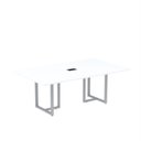 Ver imagem 1 de Mesa de Reunião Retangular com Power Box 200x90cm MR2000P25TUB Branco/Cinza