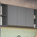 Ver imagem 2 de Armário para Cozinha Aéreo 3 Portas Greta Cinza