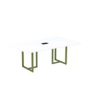 Ver imagem 1 de Mesa de Reunião Retangular com Power Box 200x90cm MR2000P25TUB Branco/Verde Miró