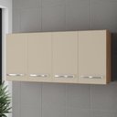 Ver imagem 2 de Armário Aéreo Cozinha Marah 118cm 04 Portas Savana Off White - Desk Design