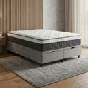 Ver imagem 3 de Cama Box Baú Colchão King Molas Ensacadas Euro In Atlantic 193x203x69cm