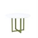 Ver imagem 1 de Mesa de Reunião Redonda 100cm MRR1100P25TUB Branco/Verde Miró