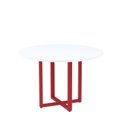 Ver imagem 1 de Mesa de Reunião Redonda 100cm MRR1100P25TUB Branco/Vermelho