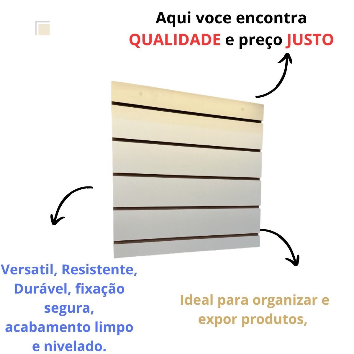 Painel Canaletado em Mdf para Parede Inteligente 0,60x0,60m - 6