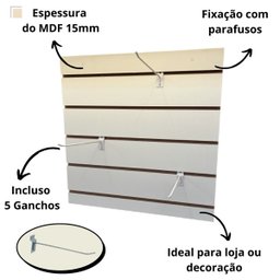 Painel Canaletado em Mdf para Parede Inteligente 0,60x0,60m - 5