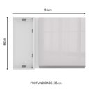 Ver imagem 2 de Armário Aéreo de Canto Madesa Acordes 100% MDF 1 Porta Branco Brilho Cor:Branco