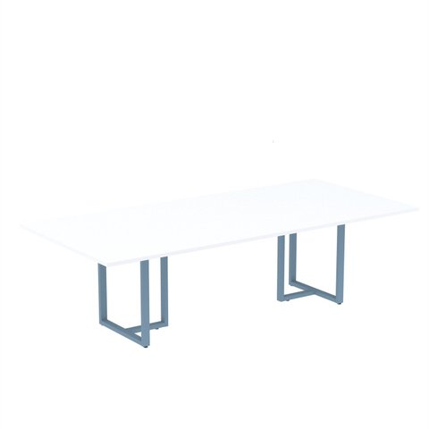 Mesa Reunião 2600x1200mm MR2600P25TUB Cinza/Branco/Azul Dali