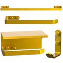 Ver imagem 1 de Kit de Acessórios para Banheiro 4 Peças Dourado Fs Max