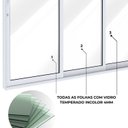 Ver imagem 6 de Porta de Alumínio de Correr Lateral 3 Folhas Móveis Vidro Temperado 235x250cm Lucasa Eccellente