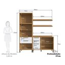 Ver imagem 5 de Cozinha Compacta Modulada 100% MDF 2 Peças 4 Portas Torre Quente e Tampo 194cm Vicenza Espresso Móveis Branco/Amêndoa