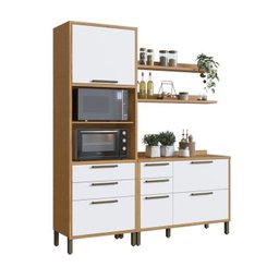 Cozinha Compacta 2 Peças com 4 Portas Torre Quente e Tampo 194cm 100% MDF Vicenza Espresso Móveis - 3