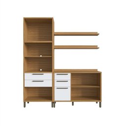 Cozinha Compacta 2 Peças com 4 Portas Torre Quente e Tampo 194cm 100% MDF Vicenza Espresso Móveis - 4