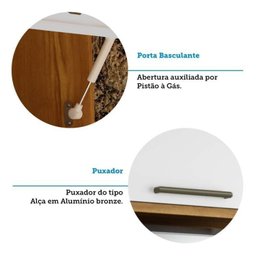 Cozinha Compacta 2 Peças com 4 Portas Torre Quente e Tampo 194cm 100% MDF Vicenza Espresso Móveis - 12