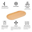 Ver imagem 4 de Kit 2 Bandeja Bambu Oval 24cm Travessa Ecokitchen - Mimo Style