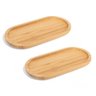 Kit 2 Bandeja Bambu Oval 24cm Travessa Ecokitchen - Mimo Style - 1