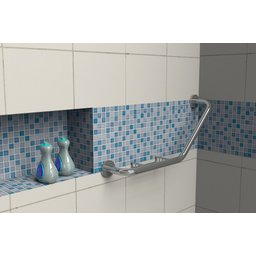 Barra de Apoio Angular com Saboneteira - BA-8004 - Escovado - 30x30 cm - 2