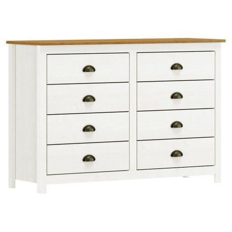 Cômoda Topázio 8 Gavetas Branco/freijó - Finestra Móveis