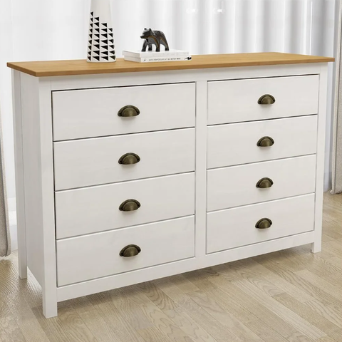 Cômoda Topázio 8 Gavetas Branco/freijó - Finestra Móveis