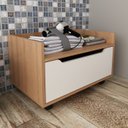Ver imagem 6 de Balcao Gabinete 60 Cm 1 Gaveta e 4 Rodizios Bn3647 Amendoa Branco Tecno Mobili