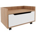 Ver imagem 1 de Balcao Gabinete 60 Cm 1 Gaveta e 4 Rodizios Bn3647 Amendoa Branco Tecno Mobili