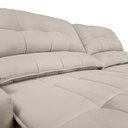 Ver mais imagens de Sofá com Porta Copos Carregador USB Ret Rec Arizona 2,50m Velosuede - Netsofas - Bege