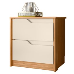 Kit Cômoda Sole Com 2 Mesas de Cabeceira Doble Carvalho Grife/Off White - Albatroz - 6 Kit Cômoda Sole Com 2 Mesas de Cabeceira Doble Carvalho Grife/Off White - Albatroz - 6