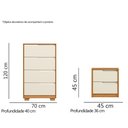 Ver imagem 4 de Kit Cômoda Sole Com 2 Mesas de Cabeceira Doble Carvalho Grife/Off White - Albatroz