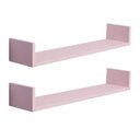 Ver imagem 2 de Kit 2 Prateleiras U 80 X 10cm Rosa Claro Suporte Invisível