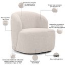 Ver imagem 7 de Sofá 3 Lugares 205cm com Poltrona Giratória Orgânica Heidy F04 Bouclê Bege - Lyam Decor