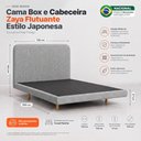 Ver imagem 4 de Cama Box Base Casal com Cabeceira Zaya 138x188 Flutuante Estilo Japonesa Linho Cinza - Desk Design