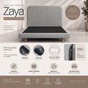 Ver imagem 3 de Cama Box Base Casal com Cabeceira Zaya 138x188 Flutuante Estilo Japonesa Linho Cinza - Desk Design