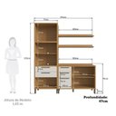 Ver imagem 5 de Cozinha Compacta Modulada 100% MDF 2 Peças 4 Portas Torre Quente e Tampo 194cm Vicenza Espresso Móveis Bege/Amêndoa/Off White