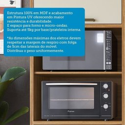 Cozinha Compacta 2 Peças com 4 Portas Torre Quente e Tampo 194cm 100% MDF Vicenza Espresso Móveis - 6