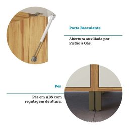 Cozinha Compacta 2 Peças com 4 Portas Torre Quente e Tampo 194cm 100% MDF Vicenza Espresso Móveis - 11