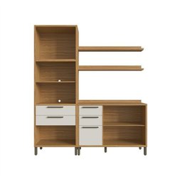 Cozinha Compacta 2 Peças com 4 Portas Torre Quente e Tampo 194cm 100% MDF Vicenza Espresso Móveis - 4