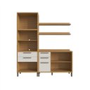 Ver imagem 4 de Cozinha Compacta Modulada 100% MDF 2 Peças 4 Portas Torre Quente e Tampo 194cm Vicenza Espresso Móveis Bege/Amêndoa/Off White