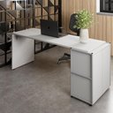 Ver imagem 1 de Mesa Escrivaninha 170cm X 60cm e Armário 2 Portas F5 Office Cor:cinza