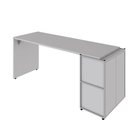 Ver imagem 4 de Mesa Escrivaninha 170cm X 60cm e Armário 2 Portas F5 Office Cor:cinza