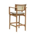 Ver imagem 3 de Banqueta Alta Bistrô Apollo com Braços Madeira Maciça Encosto Telinha Assento Anatômico Estofado Lin