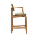 Ver imagem 5 de Banqueta Alta Bistrô Apollo com Braços Madeira Maciça Encosto Telinha Assento Anatômico Estofado Lin