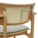 Ver mais imagens de Banqueta Alta Bistrô Apollo com Braços Madeira Maciça Encosto Telinha Assento Anatômico Estofado Lin