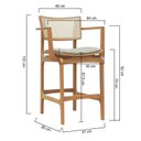 Ver imagem 2 de Banqueta Alta Bistrô Apollo com Braços Madeira Maciça Encosto Telinha Assento Anatômico Estofado Lin