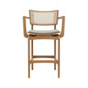 Ver imagem 4 de Banqueta Alta Bistrô Apollo com Braços Madeira Maciça Encosto Telinha Assento Anatômico Estofado Lin