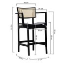 Ver imagem 2 de Banqueta Alta Bistrô Apollo com Braços Madeira Maciça Encosto Telinha Assento Anatômico Madeira